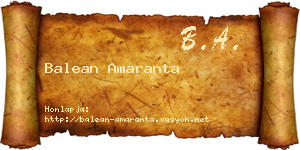 Balean Amaranta névjegykártya